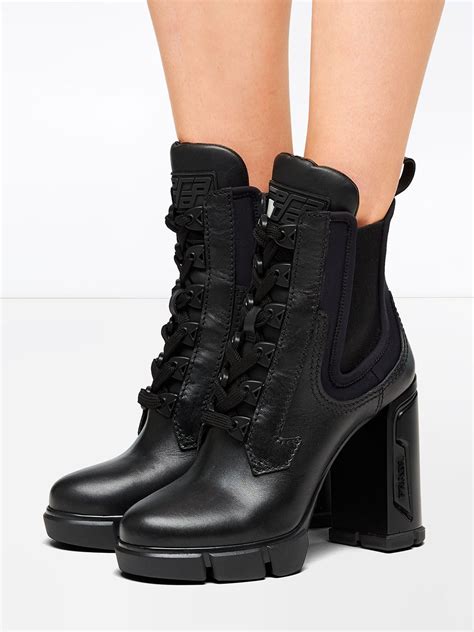 prada inspired combat boots|Prada chunky heel ankle boots.